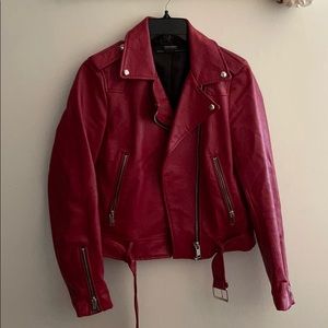 Zara Red Leather Jacket